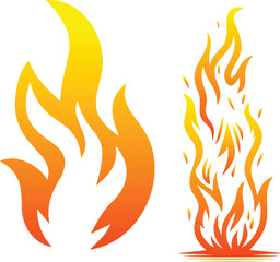 Fire icon collection. Fire flame symbol. Bonfire silhouette logotype. Flames symbols set flat style - stock vector. Fire icons, Red hot fire / flame heat or spicy food symbol flat vector icon for apps