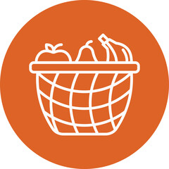Fruit Basket line circle icon