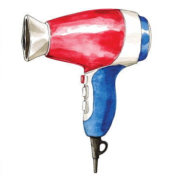 recommend clip art: Hair dryer watercolor clipart illustration isolate