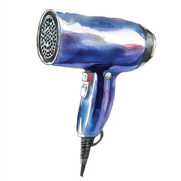 recommend clip art: Hair dryer watercolor clipart illustration isolate