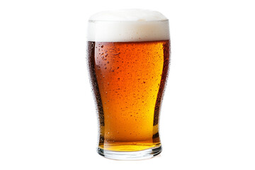 Pint of beer isolated on transparent background
