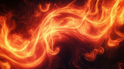 Fototapeta premium swirling flames forming intricate shapes or patterns on a bright, dark background