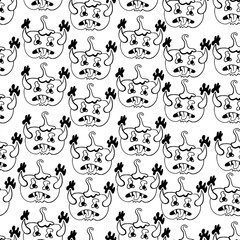 seamless pattern with halloween pumpkins characters in vector. design for backdrop decoration postcard poster print background wallpaper package textile banner