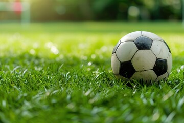 Fototapeta premium Dynamic Soccer Field. Sportsmanship concept