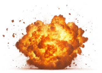 explosion effect on ground isolated on transparent background