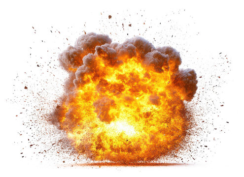explosion effect on ground isolated on transparent background