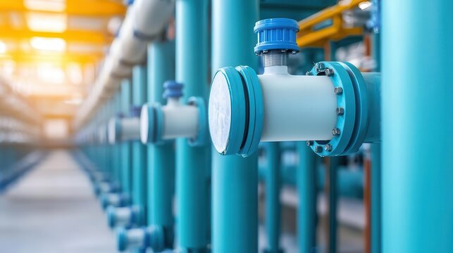Filtration membranes under close inspection in a high-tech water facility, Filtration Membranes, Industrial Water Treatment, Technology