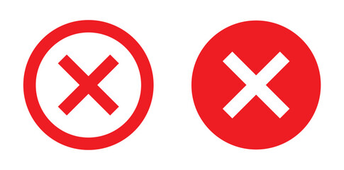 Wrong or Red Cross sign design stock illustration