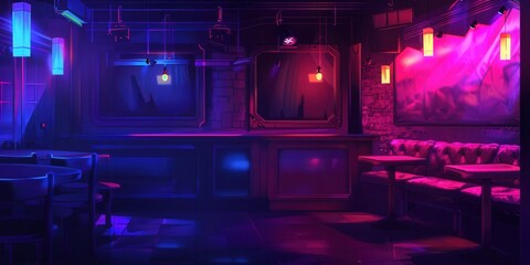 Neon Nights. Sexy Strip Club Atmosphere concept