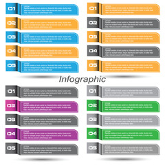 Fototapeta premium Collection infographics with steps and options, banner for business design and website template.