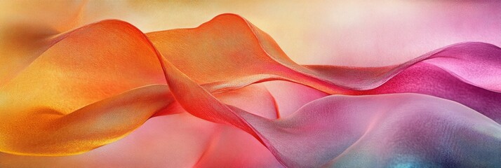 Obraz premium Ribbon Flow with Abstract Color Swirls, a dynamic interplay of flowing shapes and soft hues creating a harmonious visual experience.