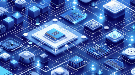Fototapeta premium Technology, Data, Cloud Services