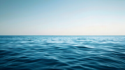 Obraz premium Tranquil Ocean Horizon Blue Water Surface with Gentle Waves