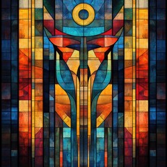 Abstract Stained Glass Window