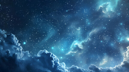 Obraz premium Stunning Night Sky with Clouds and Stars