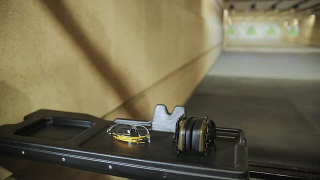Shooting Gear Set Up on Indoor Table