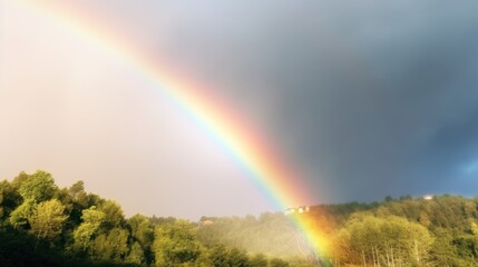 Rainbow over a Forest