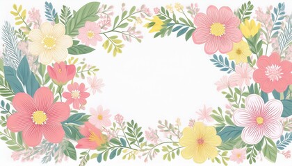 Invitation card floral design template