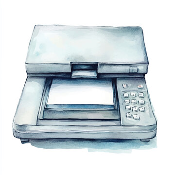 recommend clip art: Printer watercolor clipart illustration isolate