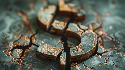 The dollar sign with fractures indicates the strain of rising taxes