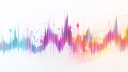 Colorful soundwave design with abstract shapes and gradients illustrating music and audio concepts in a modern style