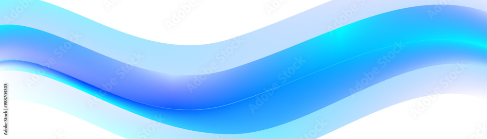 Poster gradient blue curve concept flowing wave shape element on transparent background