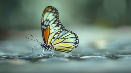 Obraz premium Delicate Butterfly Elegance. High Detailed Plain Background