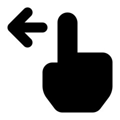 Hand Pointing Arrow Swipe Left Icon