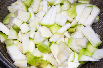 Dhudi, an Asian vegetable or fruit Cuted Dhudi - Tinda
