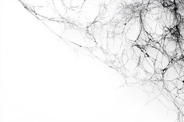 Obraz premium Black Spider Web Pattern on White Background.