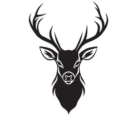Deer head silhouette, Deer head icon, deer vector