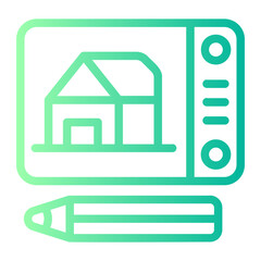 house sketch gradient icon