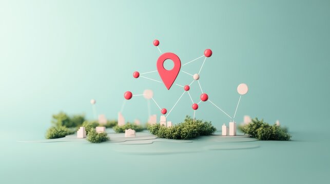 A map with icons representing different locations, each connected to a central hub, demonstrating the power of remote access and connectivity.