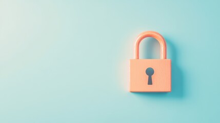 Fototapeta premium A padlock icon with a keyhole, representing secure access and data protection.
