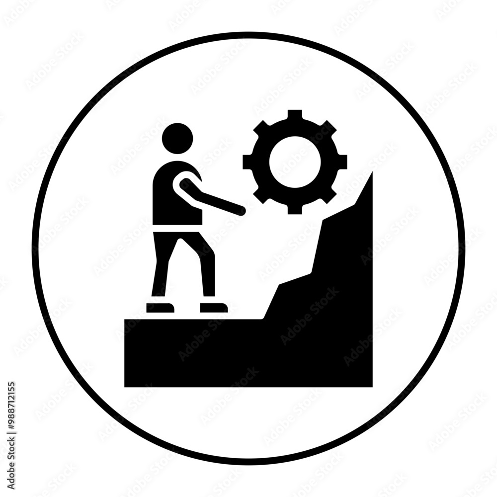 Poster Struggle vector icon. Can be used for Business Training iconset.