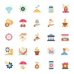 Finance and business line icons collection. Set of outline business icons related to charts. Linear icon collection. Thin outline icons pack. Investments. Vector illustration.