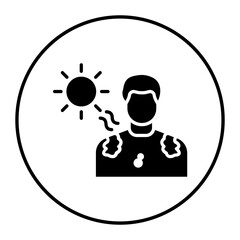 Sunburn vector icon. Can be used for Skincare iconset.