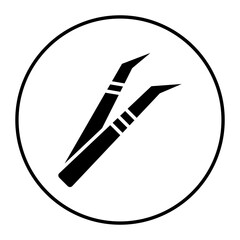 Tweezers vector icon. Can be used for Skincare iconset.