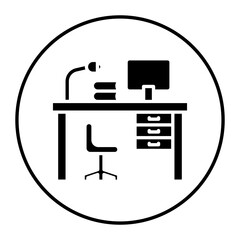 Workstation vector icon. Can be used for Home Based Business iconset.