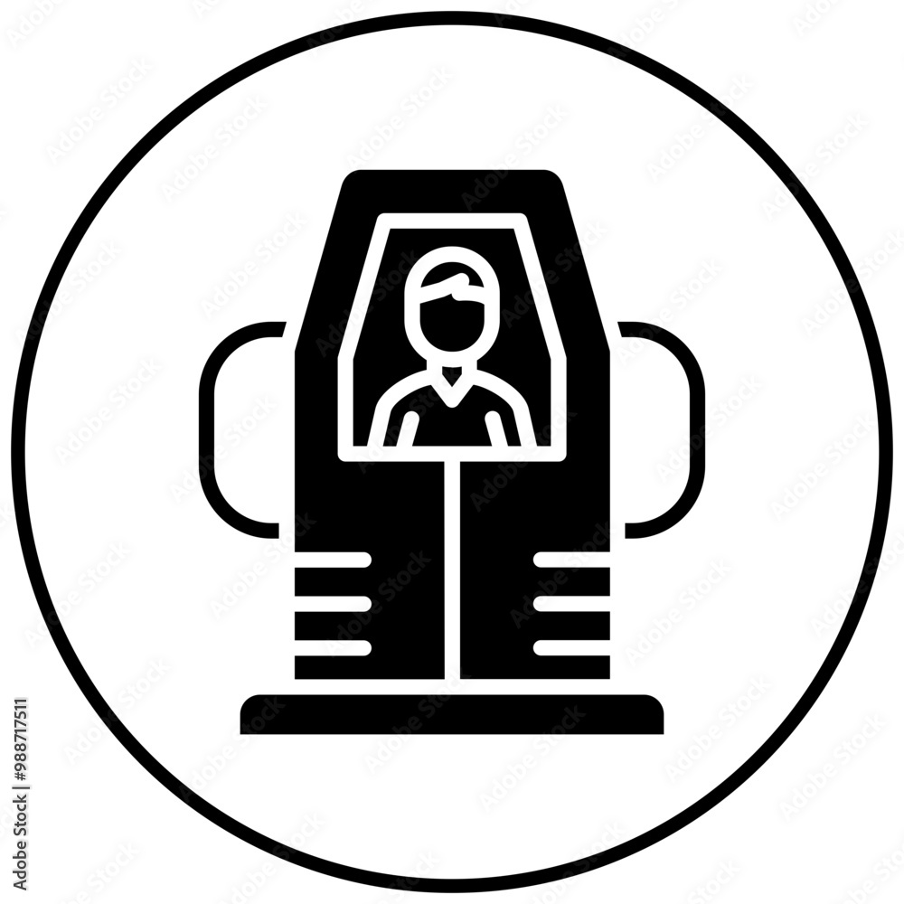 Poster Cryonics vector icon. Can be used for Science Fiction iconset.