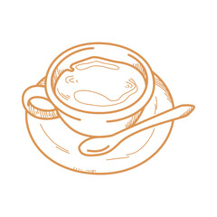 Cappuccino Cup Line Art