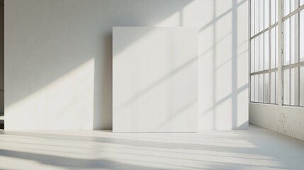 Fototapeta premium Pure White Canvas in Bright Sunlit Room