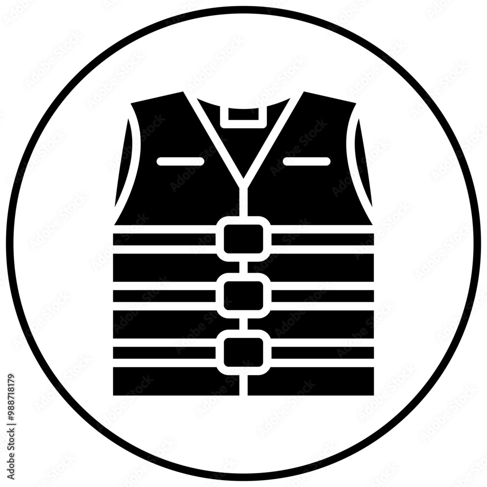 Wall mural Life Jacket vector icon. Can be used for Outdoor Fun iconset.