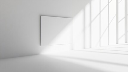 Obraz premium Minimalist White Canvas in Bright Room Light