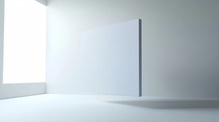 Artistic Shot of a Floating White Canvas in Space