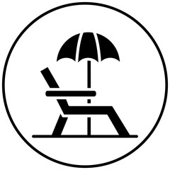 Beach Chair vector icon. Can be used for Coastline iconset.