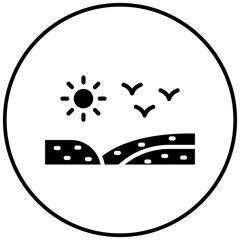 Sand Dunes vector icon. Can be used for Coastline iconset.