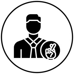 Dishonest Politician vector icon. Can be used for Corruption iconset.