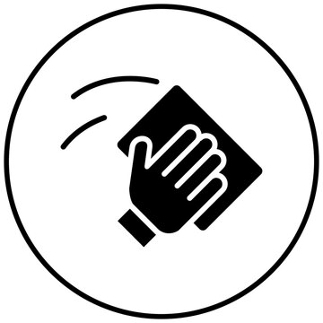 black hand wiping surface in circle clip art preview