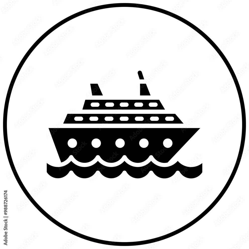 Sticker Cruise vector icon. Can be used for Ocean iconset.